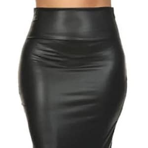 High waisted leather flare skirt on sale