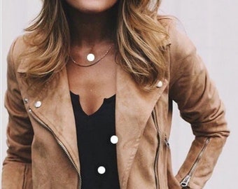 Brown Suede Leather Jacket - Etsy