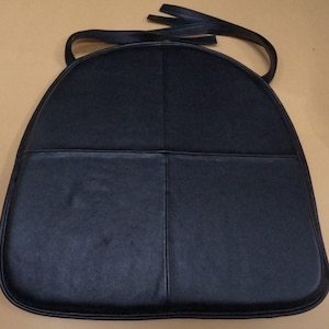 Lambskin Leather BLACK Chair Pad With Ties | Housewarming Gifts | Square Indoor Seat Pad Upholstery Leather | Lamb Leather Seat Pad - Black