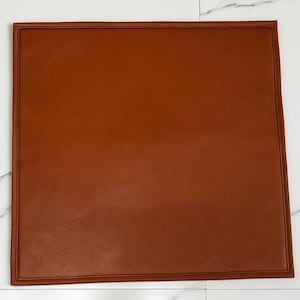 Noori Lambskin Leather TAN SQUARE SHAPE Chair Pad  |Housewarming Gifts | Square Indoor Seat Pad Upholstery Leather | Lamb Leather Seat Pad |