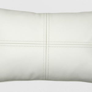 Lambskin Leather WHITE LUXURY Cushion Cover, RECTANGLE Leather Pillow Cover, Decorative Throw Covers for Living Room & Bedroom