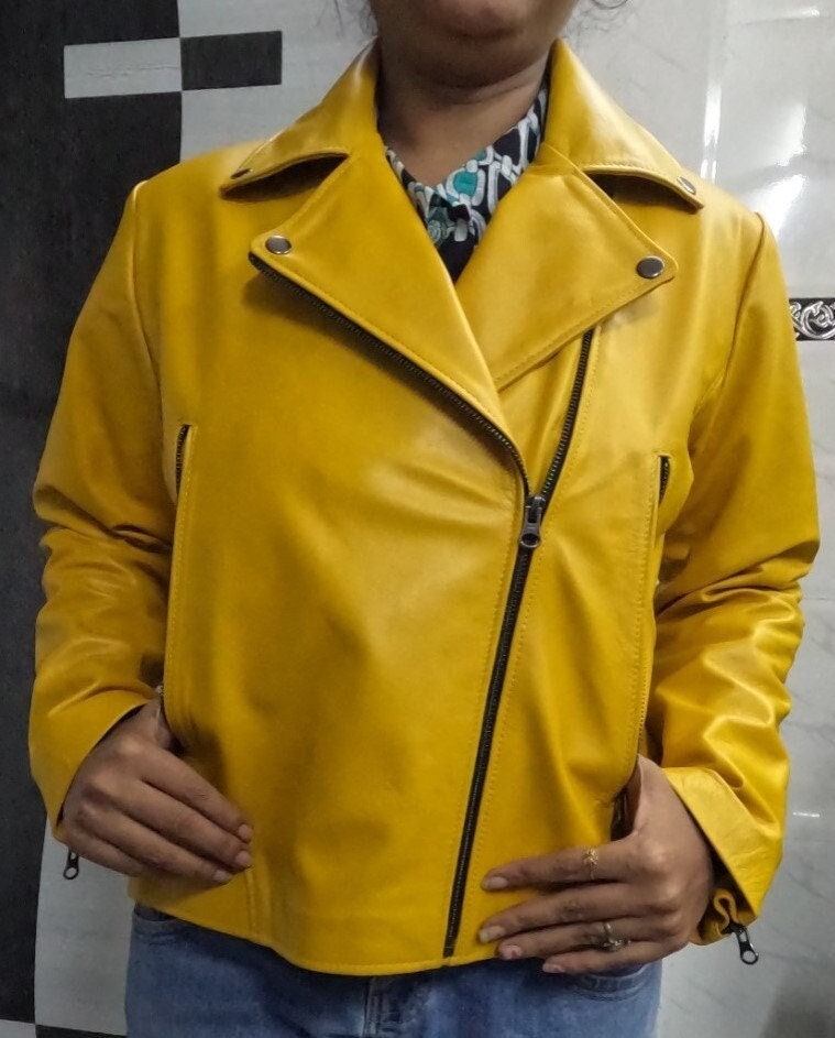 mustard leather jacket plus size