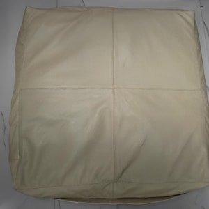 Lambskin Leather CREAM Sofa Seat Cover, Genuine Leather MEDITATION Seat Cover, Seat FLOOR Cushion Cover, Leather Floor Cushion Cover