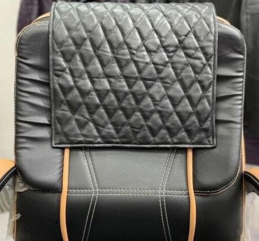 LEATHER HEADREST COVER Leather Quilted Stitch Recliner Chair Headrest
