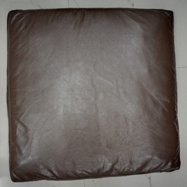 Noori Lambskin Leather Dark Brown SEAT Cover | Upholstery Leather Cushion Cover | Handmade Seat Floor Cushion Cover |PET Bed Cushion Cover|