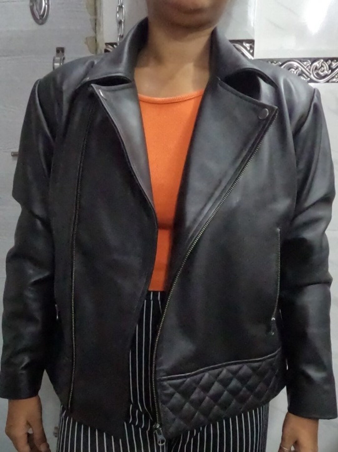 Womens Leather Jacket, BLACK Stylish Casual Jacket, Casual Party