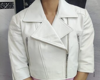 White Cropped Jacket - Etsy Hong Kong