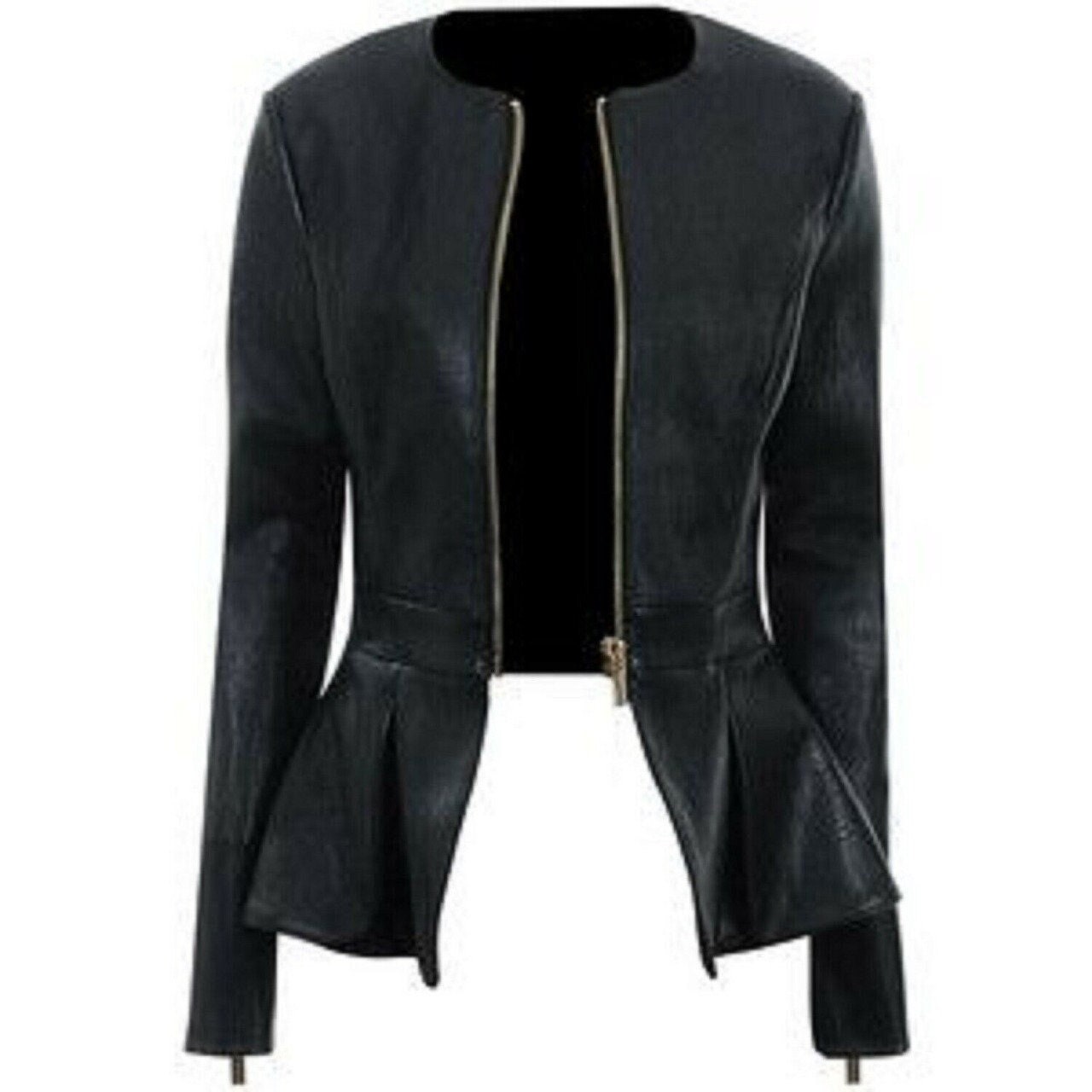 Peplum Hem Trucker Jacket