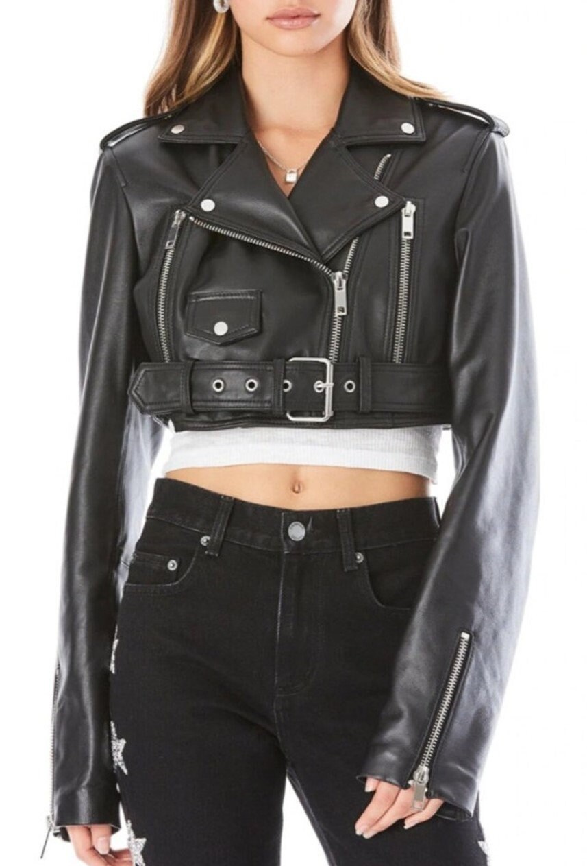 Cropped Leather Jacket