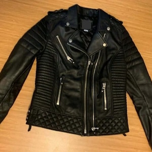 Mens BLACK Leather Jacket Genuine Boda Skin Kay MICHEAL Leather