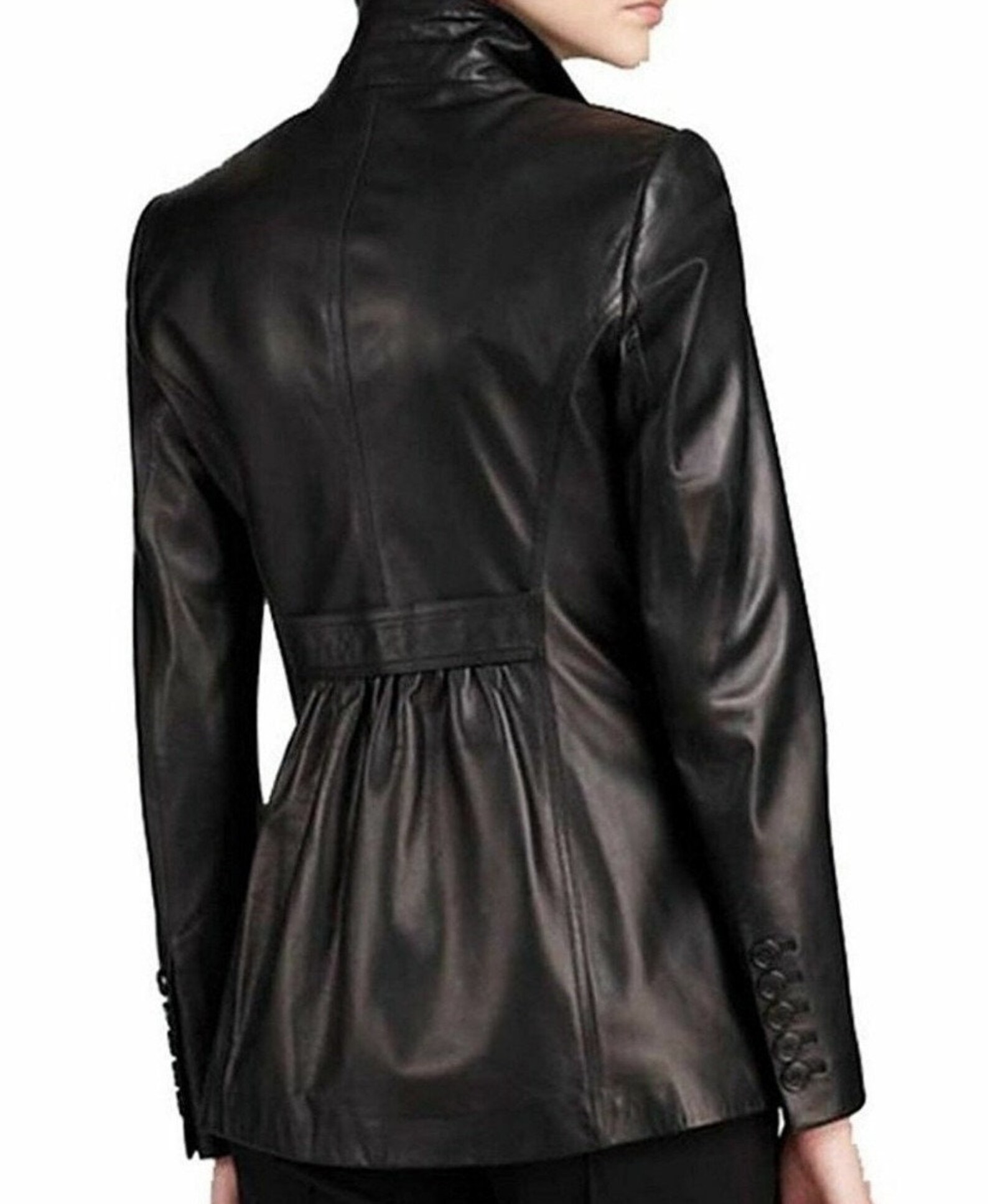 Lambskin Brown Leather Blazer For Women Soft Premium Leather Made To Order Timeless Style main image 1