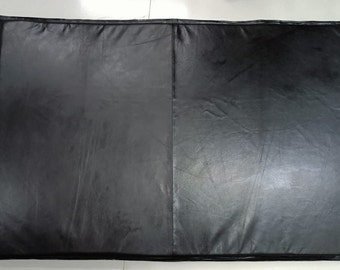 Lambskin Leather BLACK SQUARE SHAPE Chair Pad, Square Indoor Seat Pad Upholstery Leather, Bench Seat Cushion Pad, Housewarming Gifts