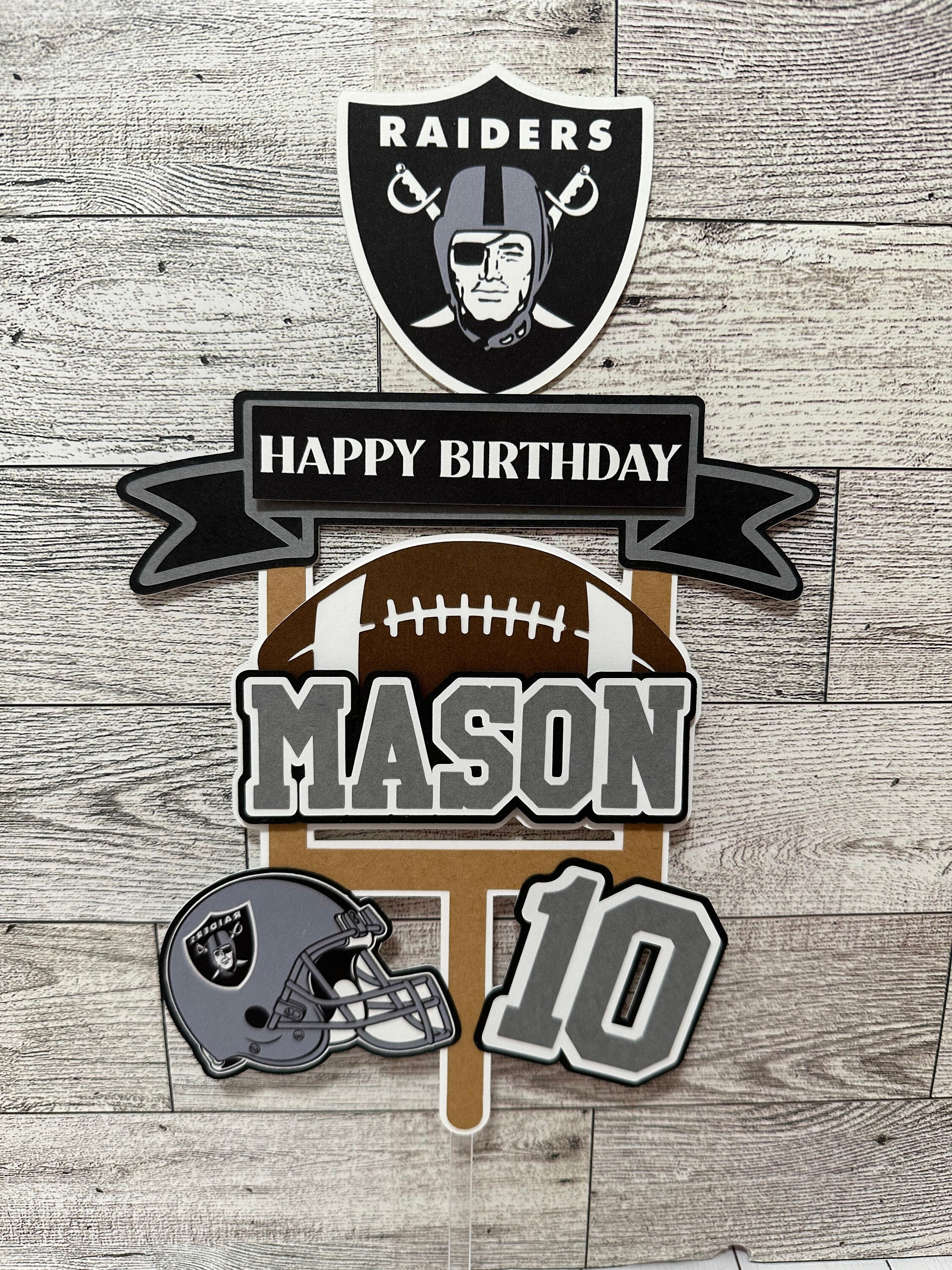 Las Vegas Raiders Baby Shower Sports Cupcake Toppers – Sports Invites