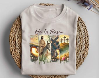 Easter Shirt, He is Risen, Christ