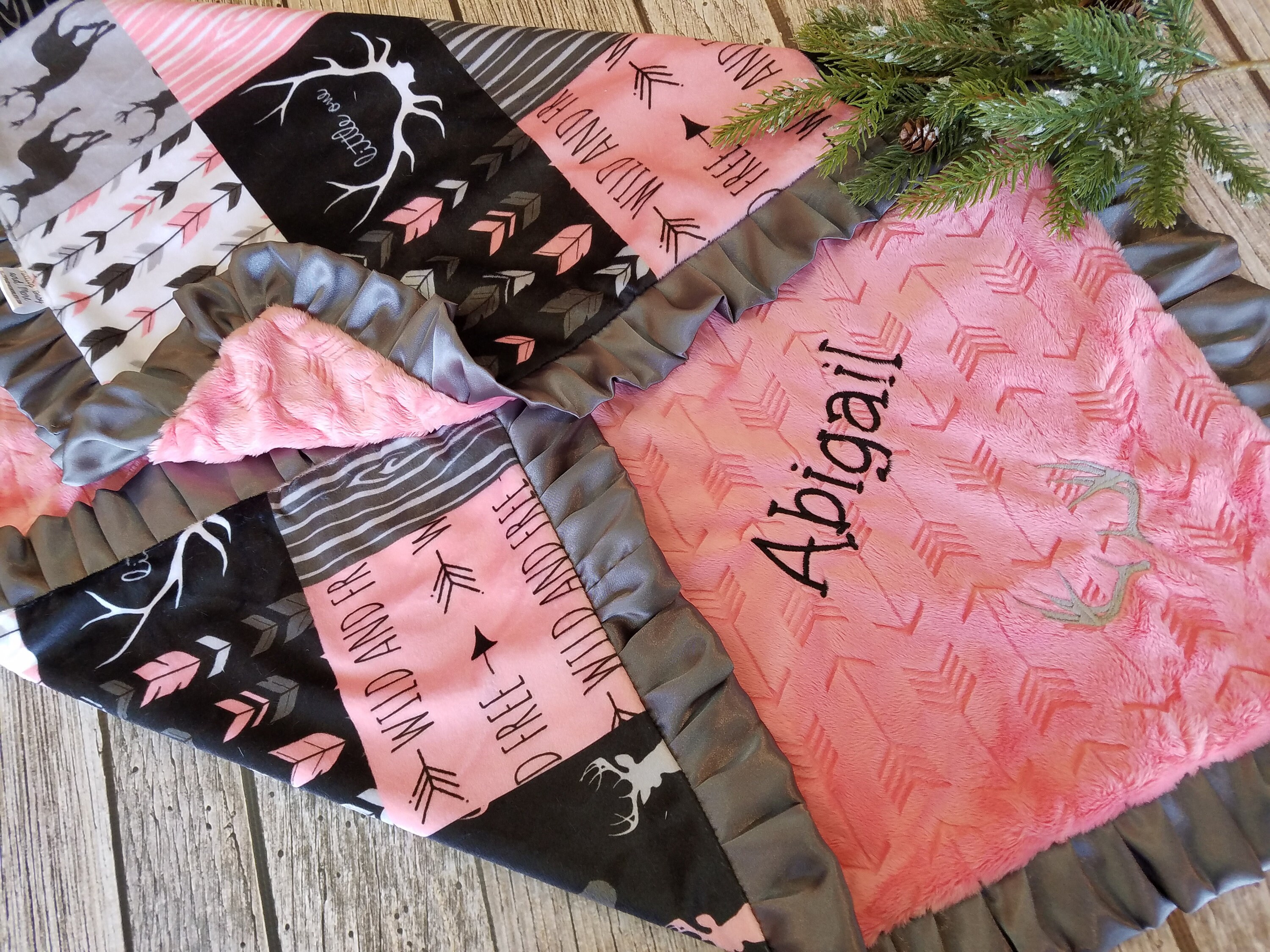 Coral Arrow Embossed Minky Fabriccuddle Fabric Softest Etsy