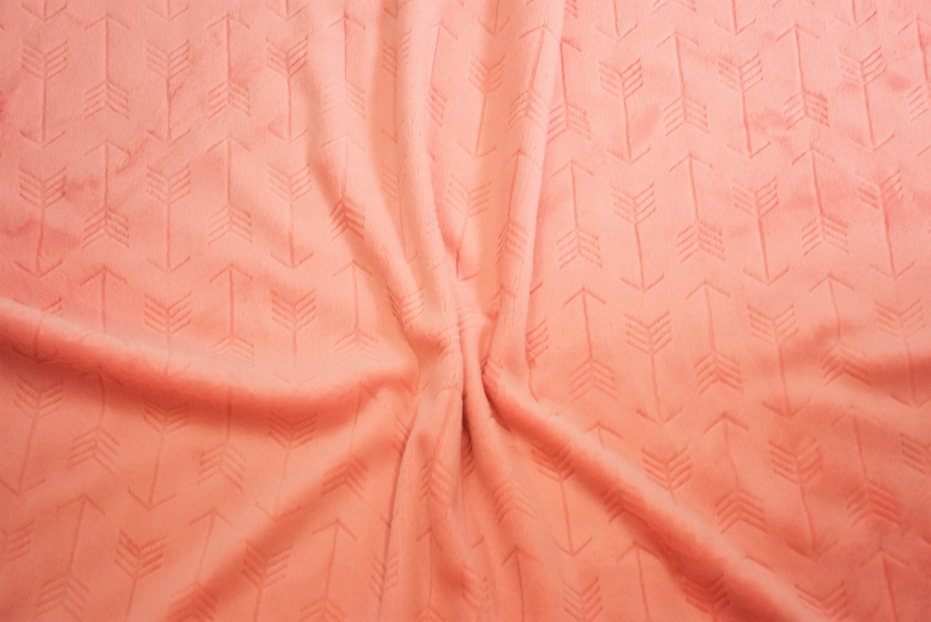 Coral Arrow Embossed Minky Fabriccuddle Fabric Softest Etsy