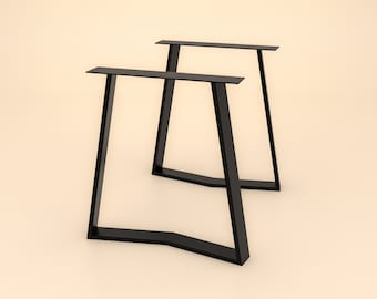 Iron Table Legs, Set of 2, Legs for Table and Bench, Sturdy and Elegant. Tubular profile 80x20mm. Table legs with an elegant profile