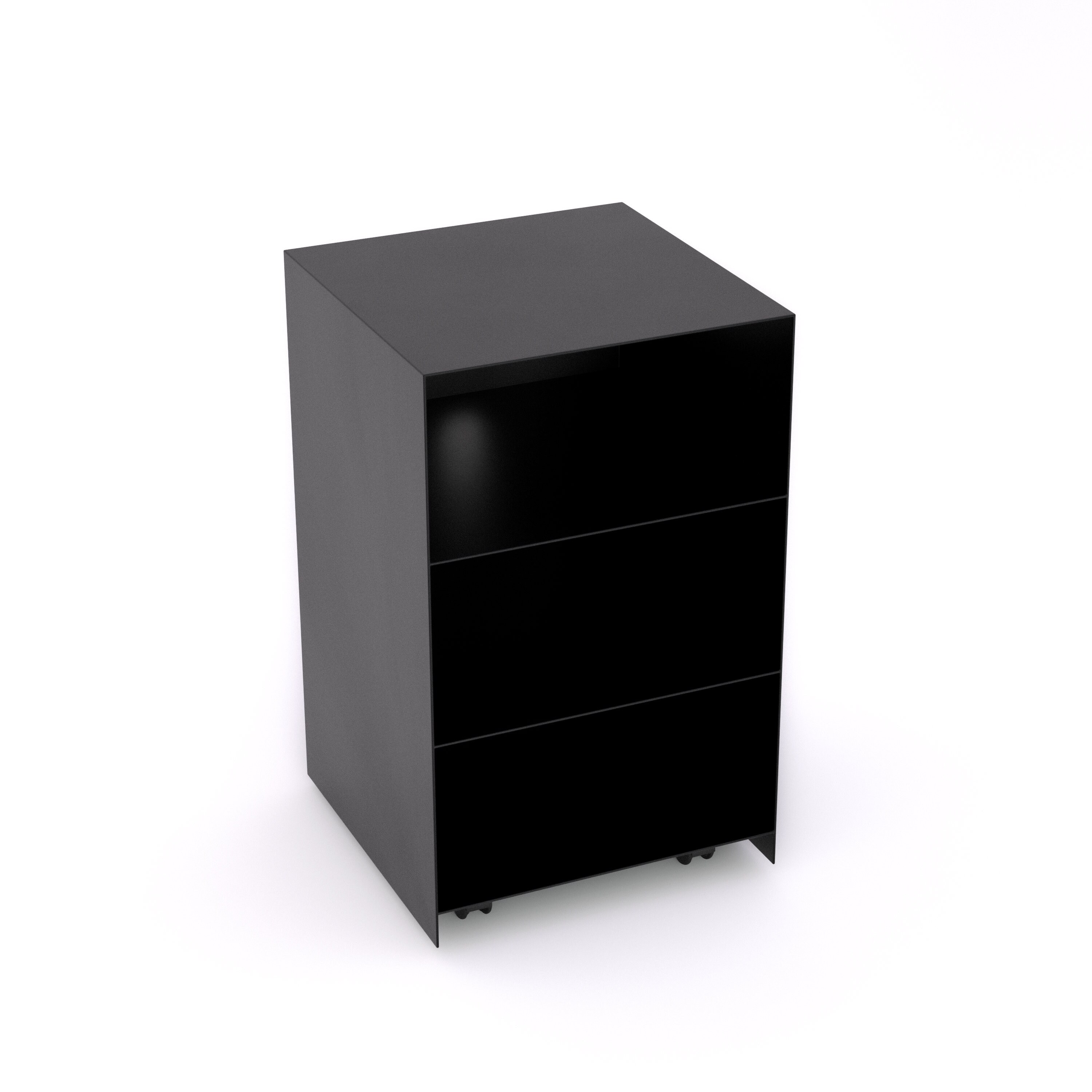 Comodino con 3 scomparti aperti, tavolino in legno con 4 gambe di supporto in metallo, camera da letto, 50 x 32 x 58 cm, marrone rustico | Leroy Merlin