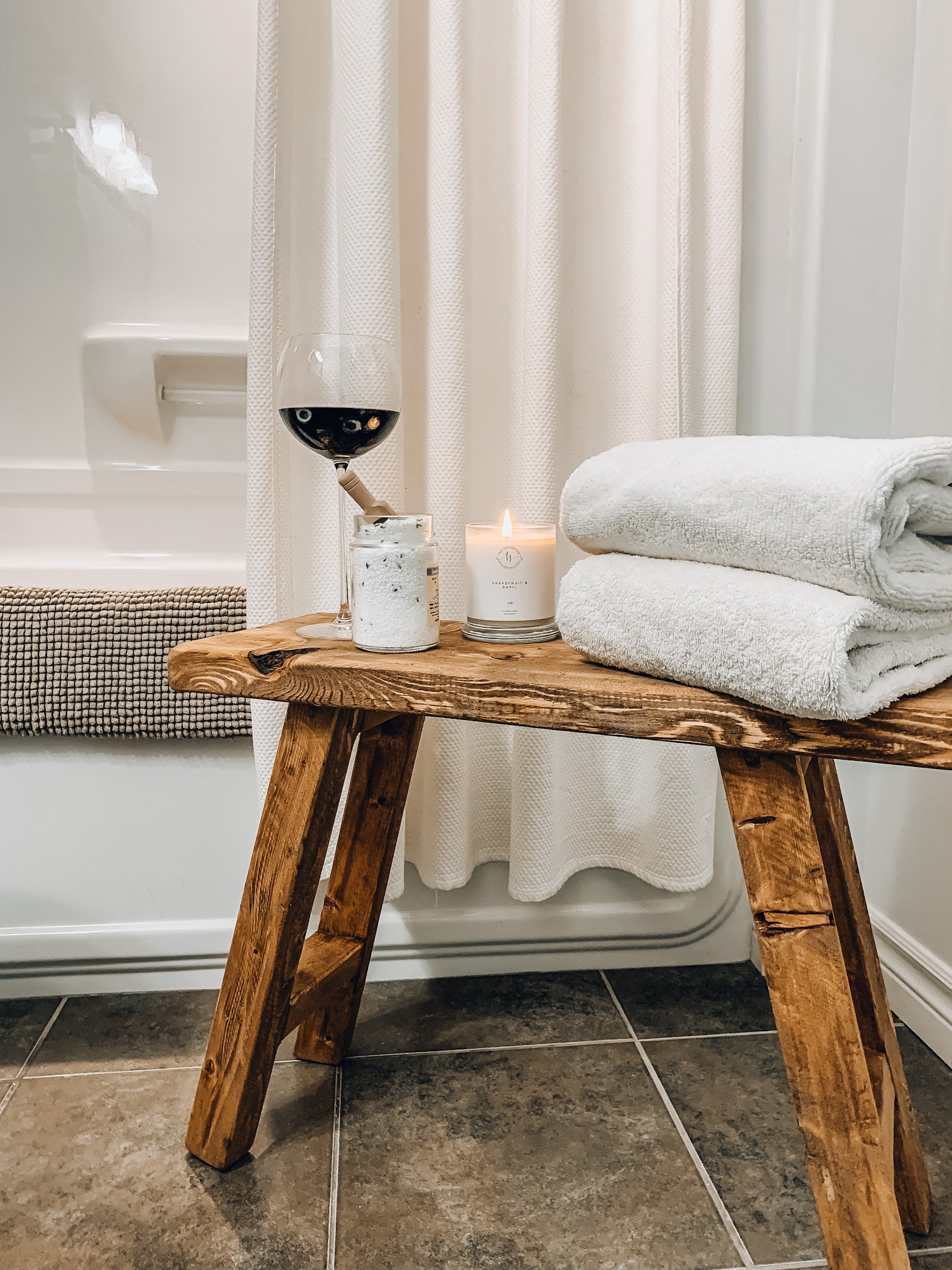 Narrow bench cheap for bathroom