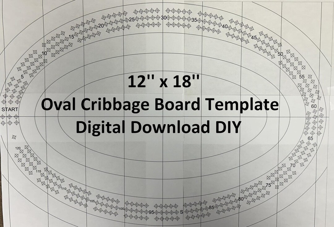 Cribbage Board Printable Template DIY Oval 12 X 18 Etsy Cribbage Board Printable Template DIY Oval 12 X 18 Etsy