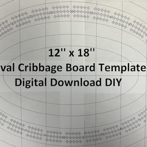 Cribbage Board Printable Template DIY Oval 12 x 18