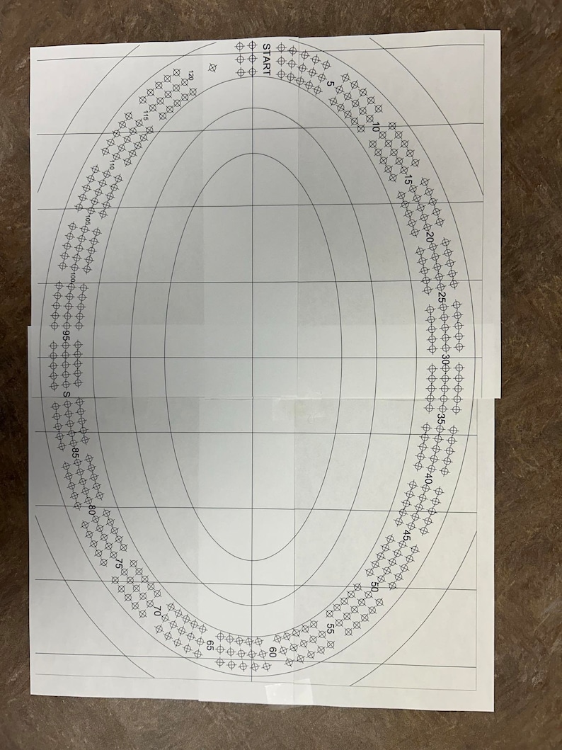 Cribbage Board Printable Template DIY Oval 12 X 18 Etsy UK