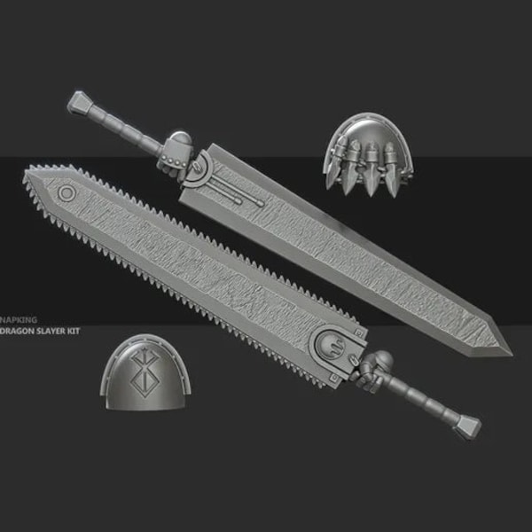 Kit de mise à niveau inspiré de Dragon Slayer pour Marines SciFi 32 mm (8 pièces) | Impression 3D haute définition 8K