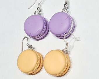 Macaron Earrings, French Macaron,  Food Earrings, Food Jewelry, Dessert Jewelry, Gifts for Her, Sterling Silver 925 Earring Hooks