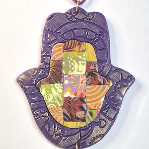 One-of-a-kind Colorful Mosaic designed hand made Hamsa Wall Hanging Decor ,  Spiritual Wall Art, Green Hamsa Hand, Home Blessing