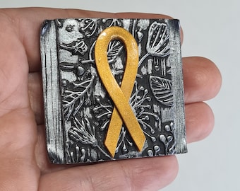 Broche de cinta amarilla/Apoya a los rehenes de Israel "¡Tráelos a casa ahora!" Joyería de Israel Arte judío / Joyería artesanal