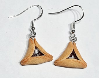 Hamantaschen Purim Cookie dangle earrings,  Food Earrings, Food Jewelry, Dessert Jewelry, Gifts for Her, Sterling Silver 925 Earring Hooks