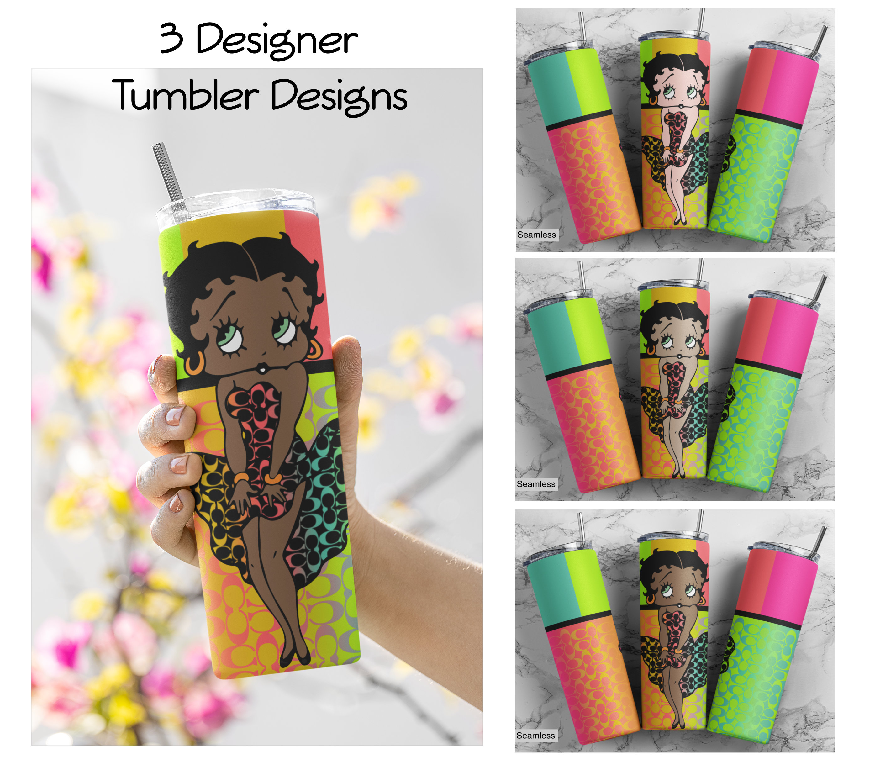 Luxury Design (Tan)  Ready to Press Sublimation Tumbler Design