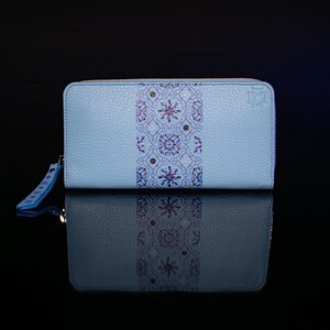 cartera  billetero cuero mujer con cremallera