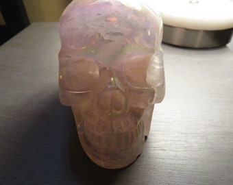 Rose Quartz Crystal Skull
