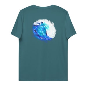 サークルウェーブ ユニセックス オーガニックコットン Tシャツ バックプリント