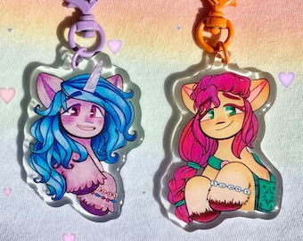 MLP my little pony g5 izzy & sunny friendship charms (2.25”)