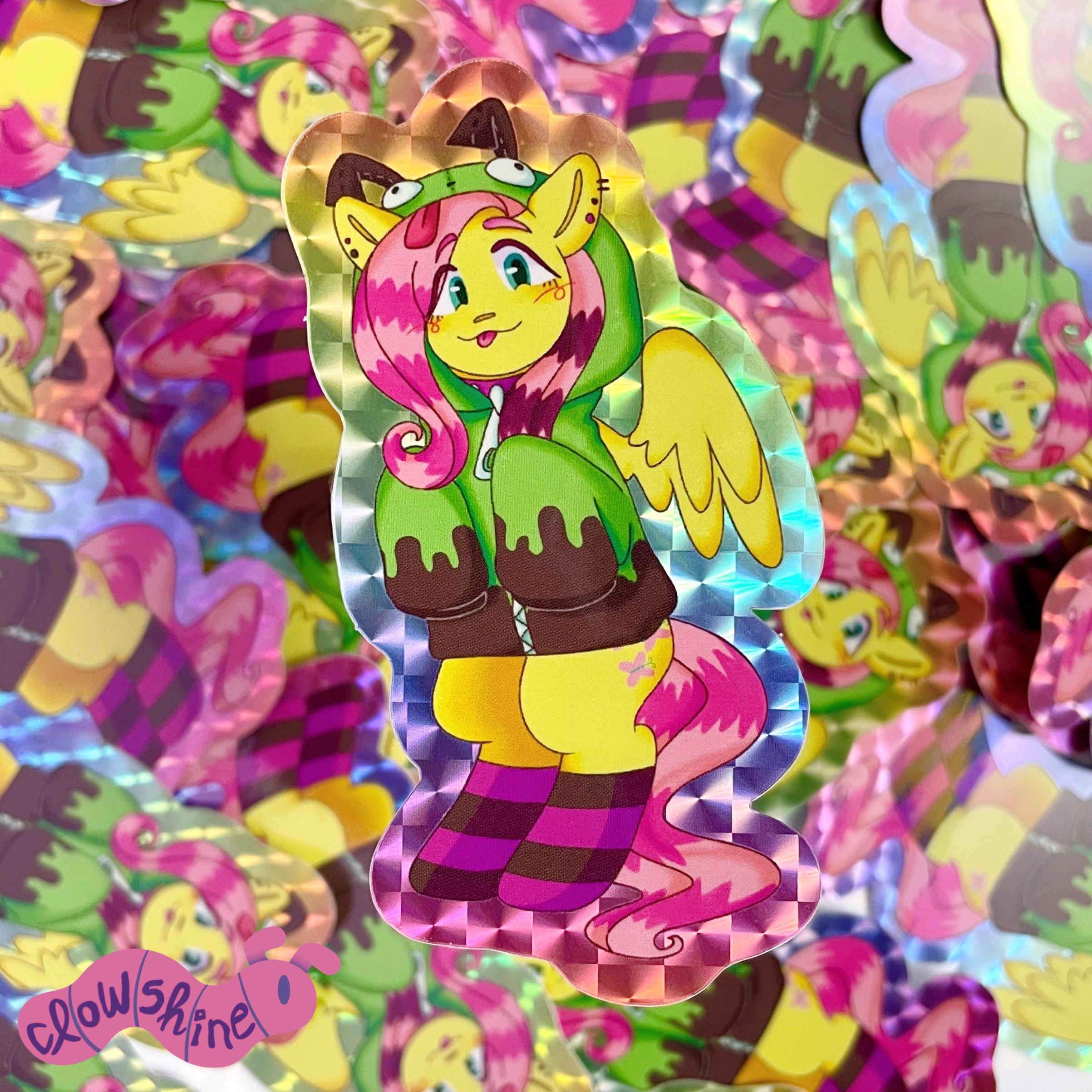 Flutgirshy MLP G4 Fluttershy Gir Hoodie Prismatic Vinyl Sticker