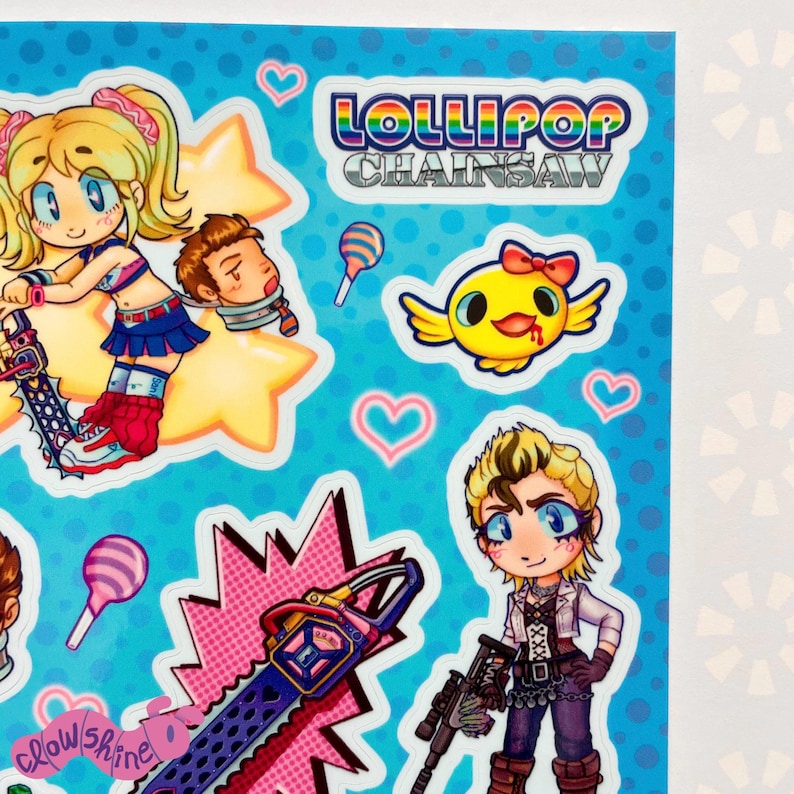 Lollipop Chainsaw Starling Sisters Vinyl Sticker Sheet ! (6.5x4.5 — free download
