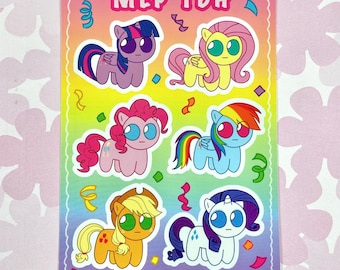MLP TBH my little pony autism creature vinyl sticker sheet ! (6x4”)