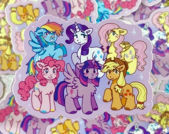 MLP my little pony g4 mane 6 vinyl sticker ! (3”)