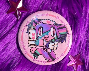 scene zombie puppy nurse angel girl 58 mm JUMBO pinback button !