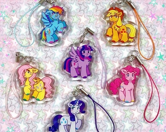 MLP my little pony g4 mane 6 MINI phone charms (1.5”)