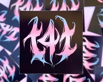 t4t trans for trans matte square sticker (2x2”) !