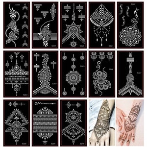 Henna Tattoo Stencils Reusable Self Adhesive Temporary Hand Body Art Template Drawing Stencil Sticker Mehendi Mehndi  Design USA Seller