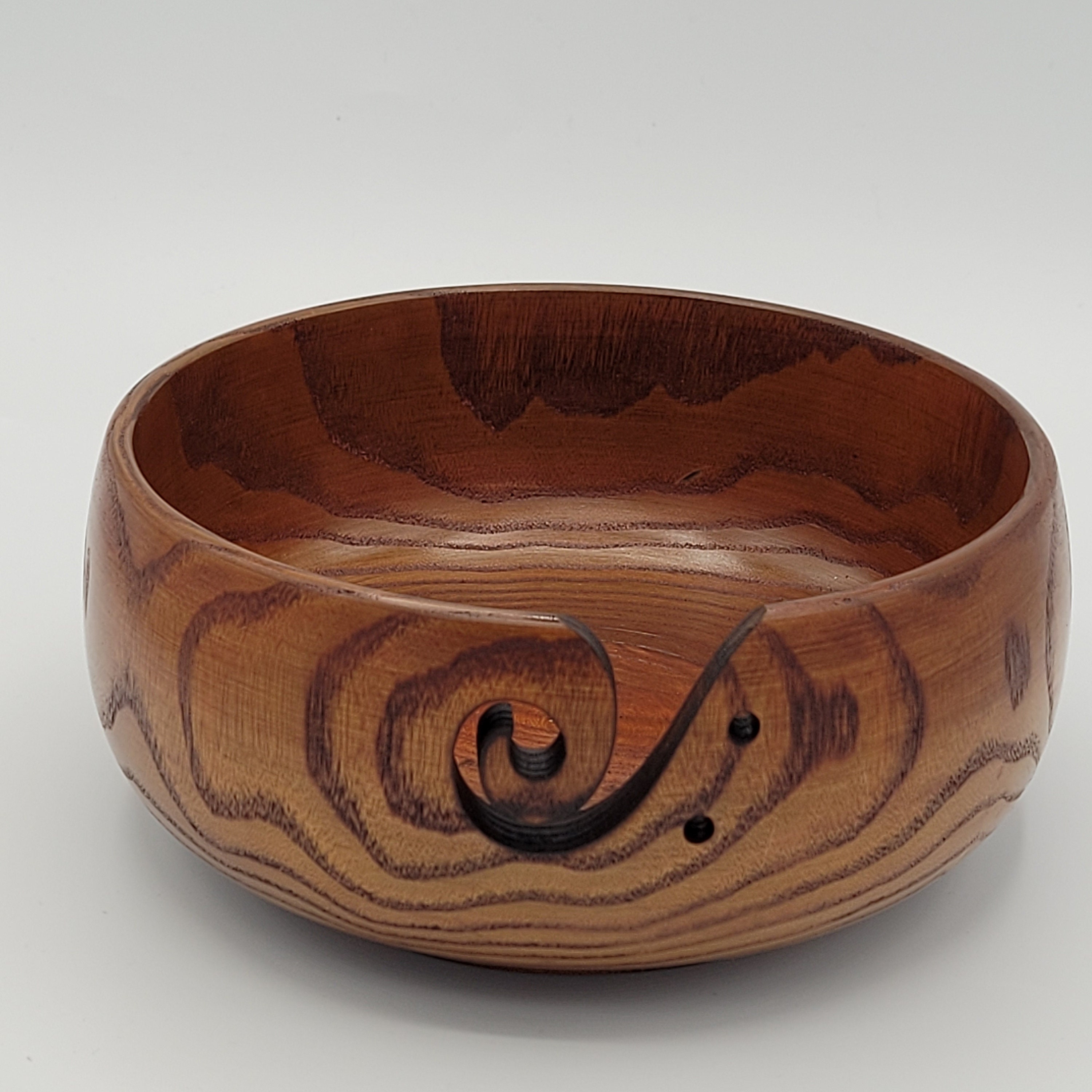 Large Jujube Yarn Bowl , Large Handmade Yarn Holder for Crocheting