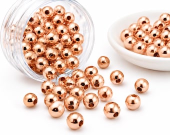 100% reinem Kupfer Runde Perlen Glatte glänzende Perle Spacer Ball Schmuck 2 mm 3 mm 4 mm 5 mm 6 mm 8 mm 9,5 mm Hochwertige feste Perlen Nicht überzogen