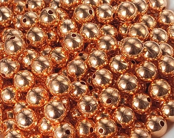 100% Pure Copper Round Beads Smooth Shiny Bead Spacer Ball Jewelry Finding 2mm 3mm 4mm 5mm 6mm 8mm 9.5mm High Quality Solid Beads Not Plated