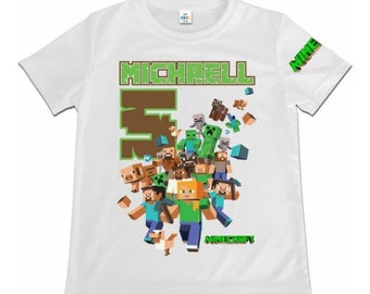 birthday minecraft shirt
