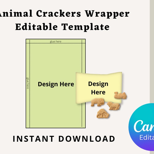 Animal Crackers 1 oz Snack Pack Editable Template, Cricut File, PDF Download, Illustrator file download