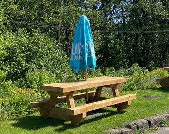 8 Seat Unique Ultra Strong Handmade Wooden Sleeper Picnic Bench - Available With Additional Seating Options and various sizes